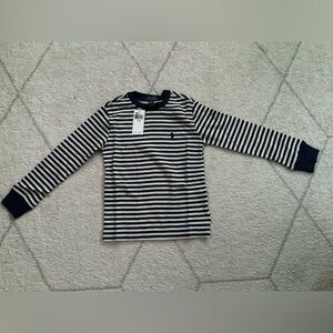 Polo Ralph Lauren Kids Navy and White Striped Long Sleeve Tee Size 6